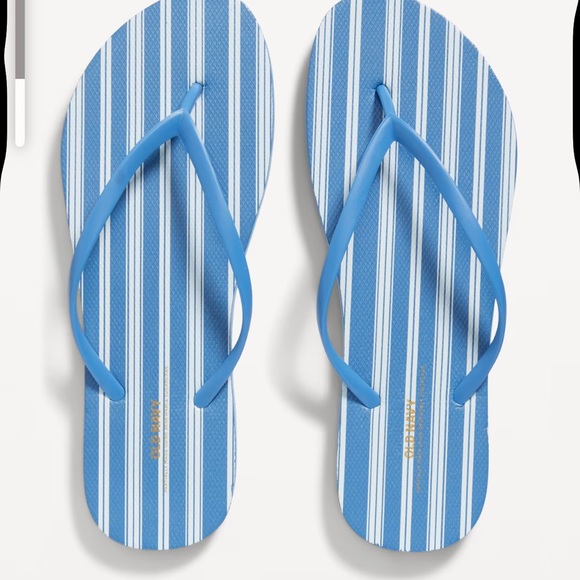 Old Navy Shoes - NWT OLD NAVY Flip-Flop Sandals (Partially Plant-Base Color BLUE STRIPE SIZE 7